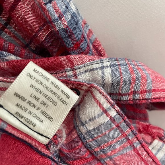 Skies Are Blue Womens Multicolor Flannel Plaid Pockets Button-Up Shirt Size S - Picture 8 of 8